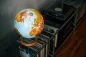 Preview: Illuminated hand-laminated table globe DFNI 3000 - Ø 30 cm