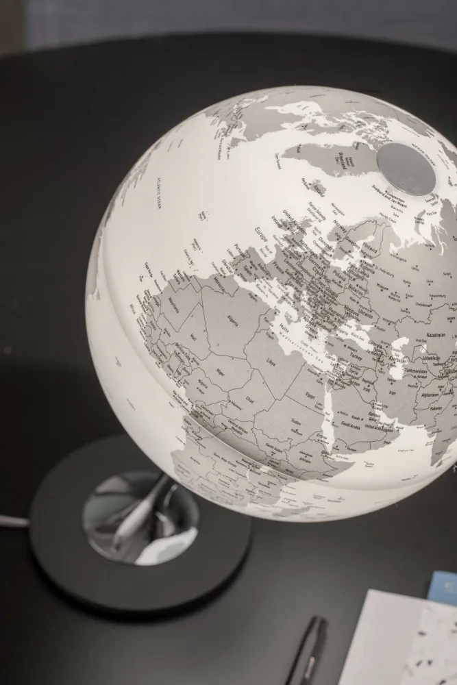 Illuminated design globe - Atmosphere Anglo Chrome Ø 25 cm