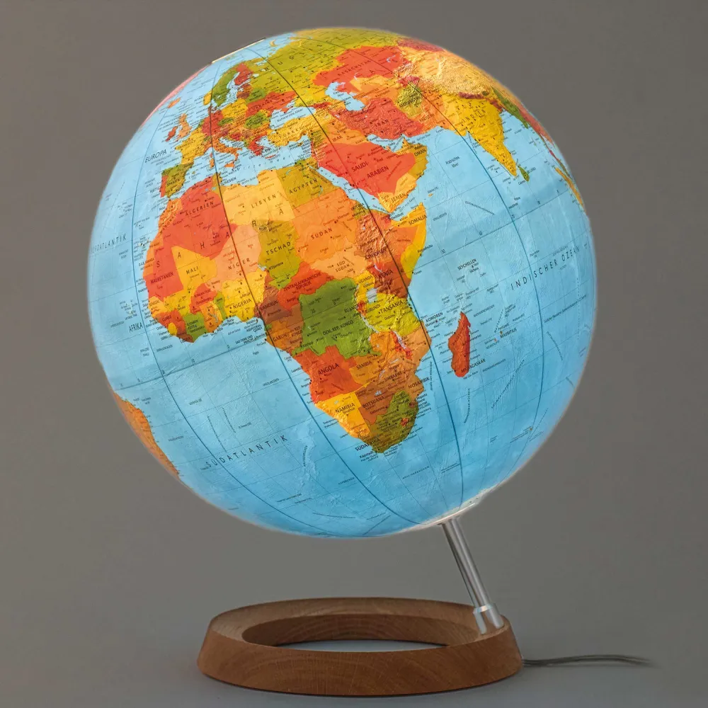 Illuminated hand-laminated table globe DFNI 3000 - Ø 30 cm