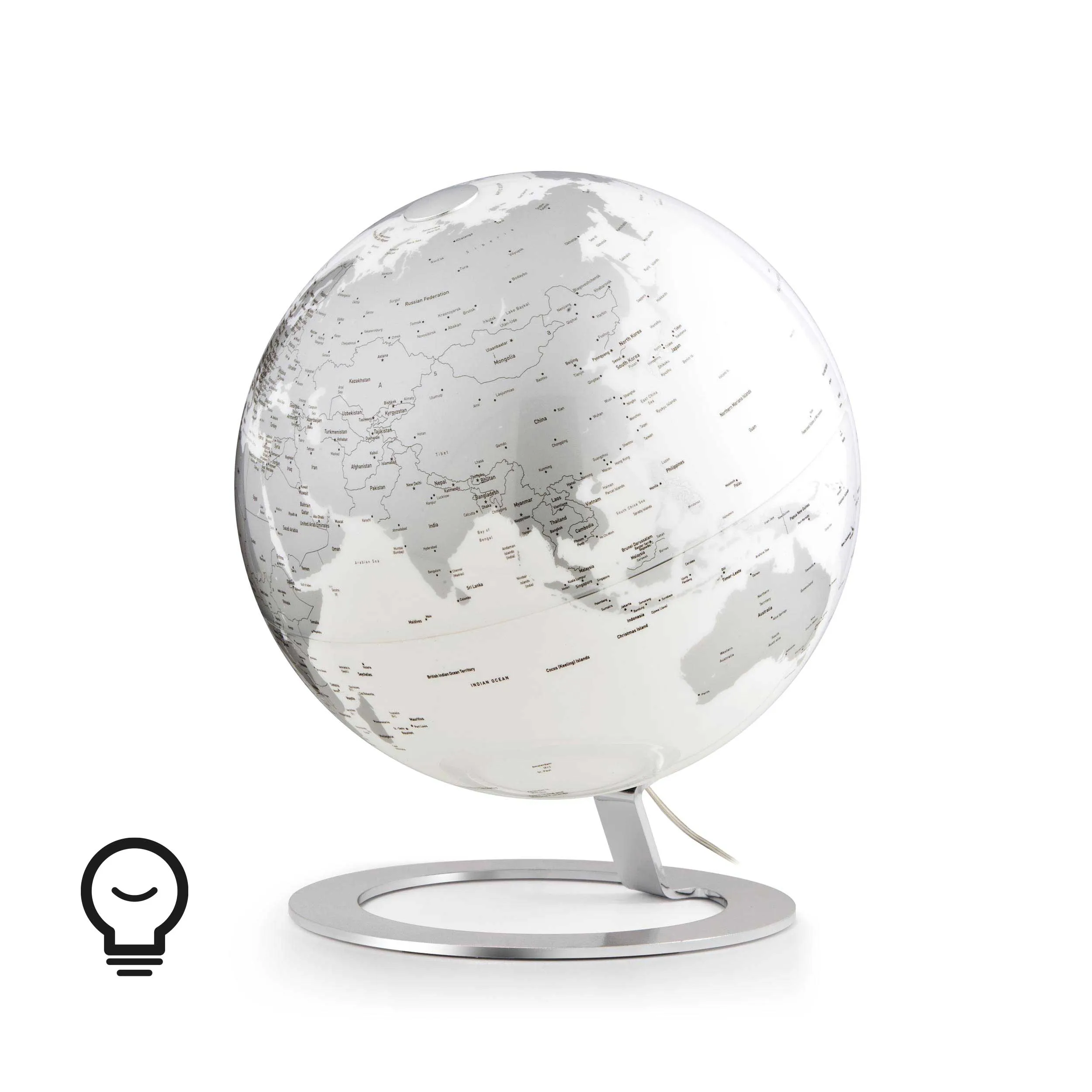 Beleuchteter Design Globus - Atmosphere iGlobe Chrome - Ø 25 cm
