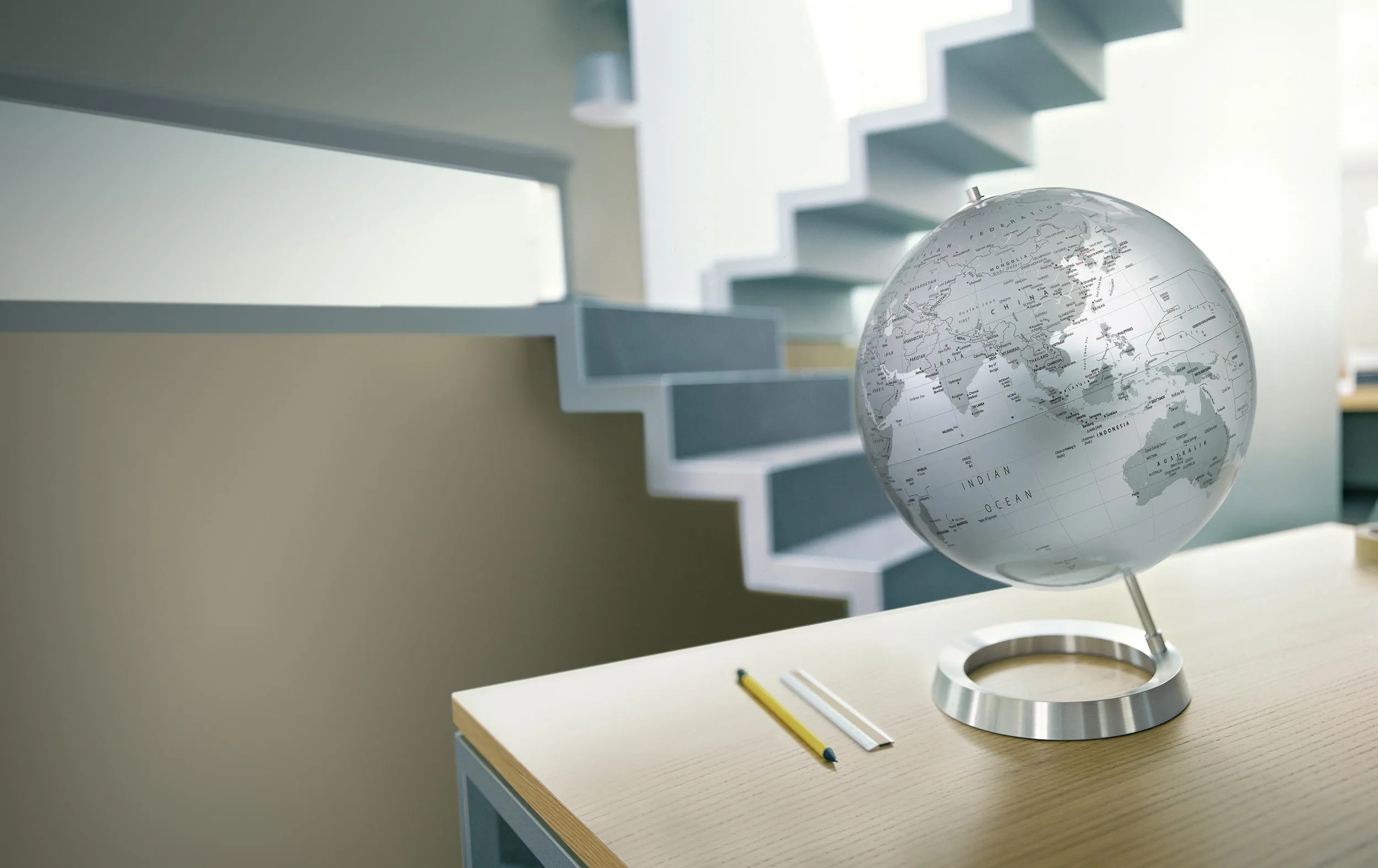 Tischglobus Atmosphere "New World" Vision Silver - Ø 30 cm