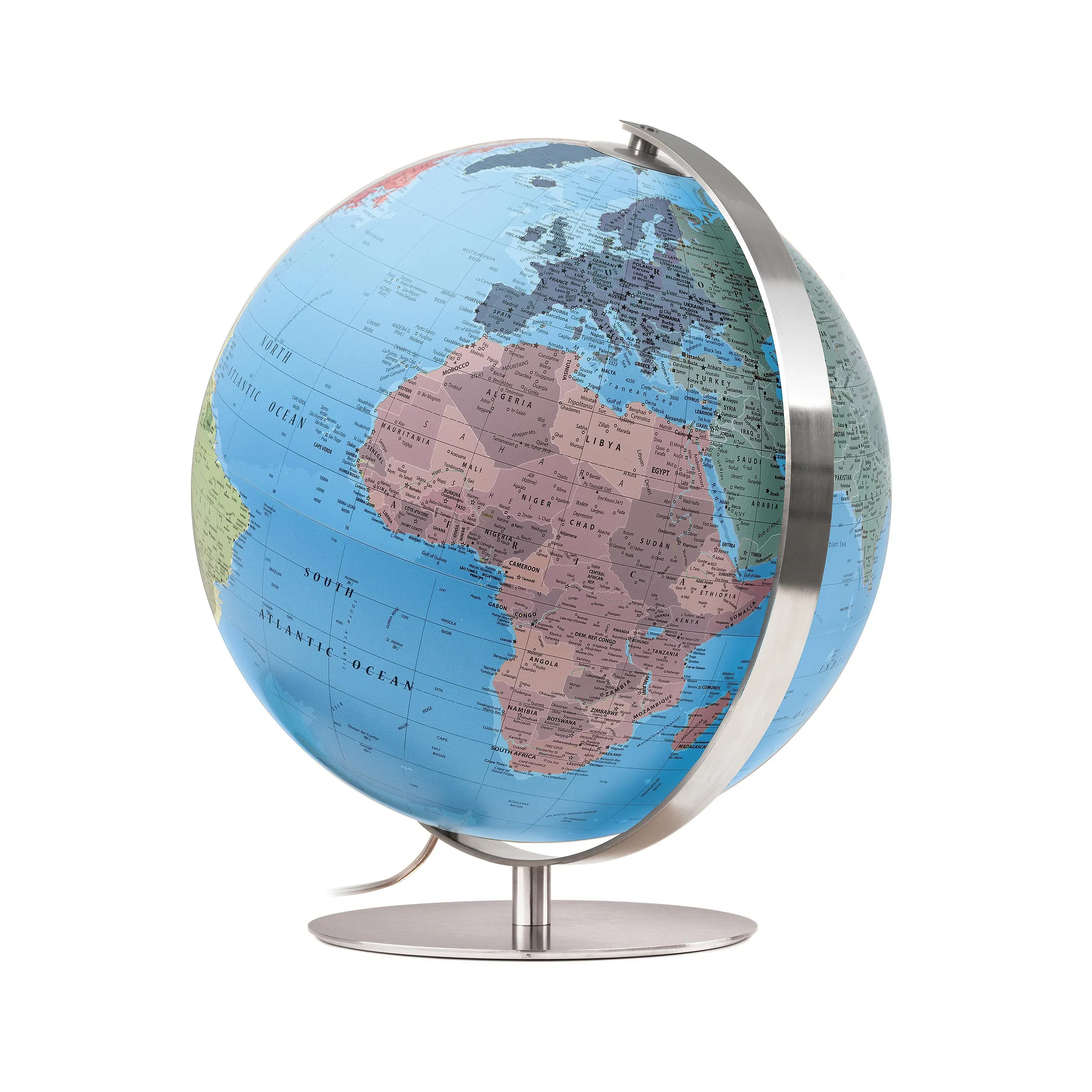 Illuminated hand-laminated table globe CTN 3703 - Ø 37 cm