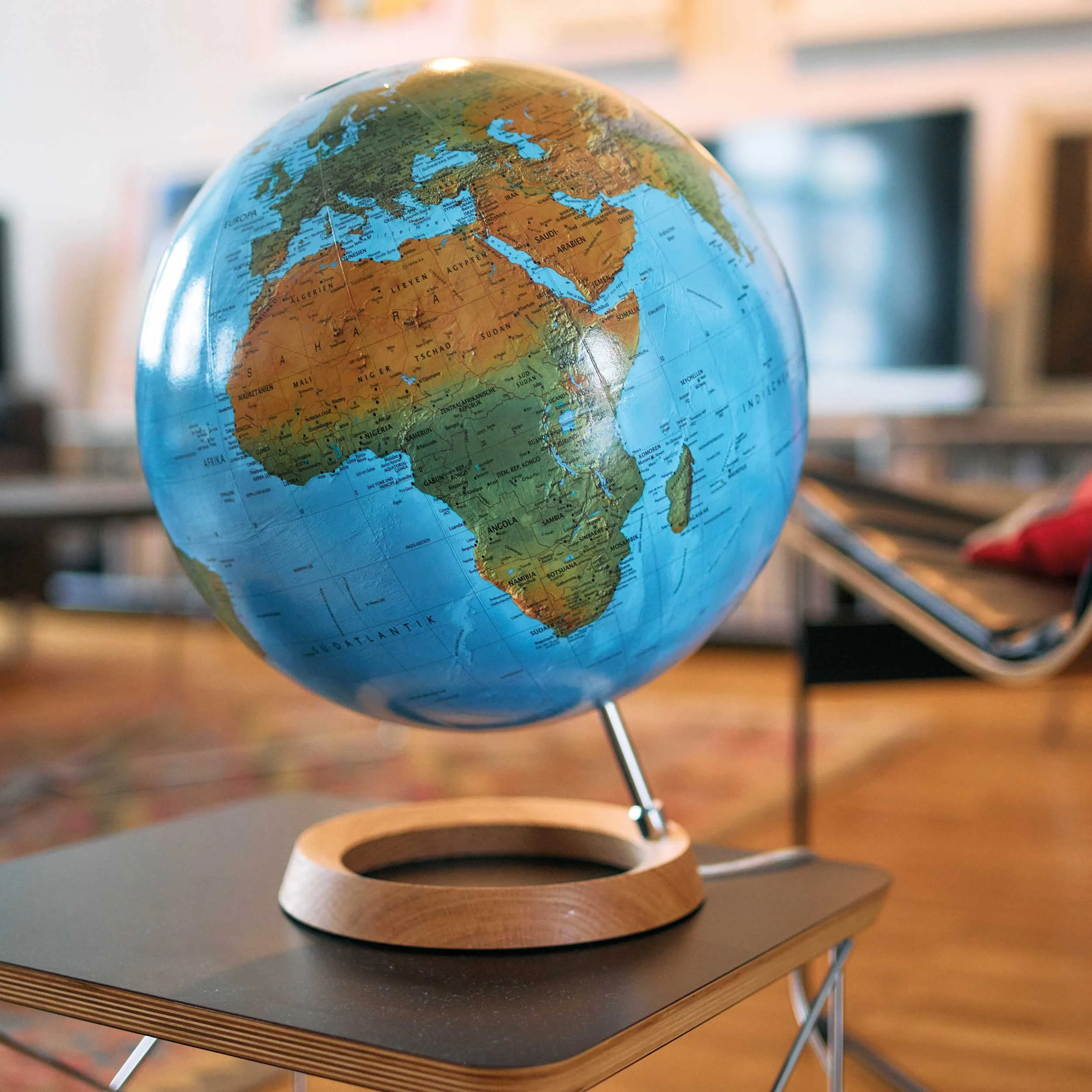 Illuminated hand-laminated table globe DFNI 3000 - Ø 30 cm