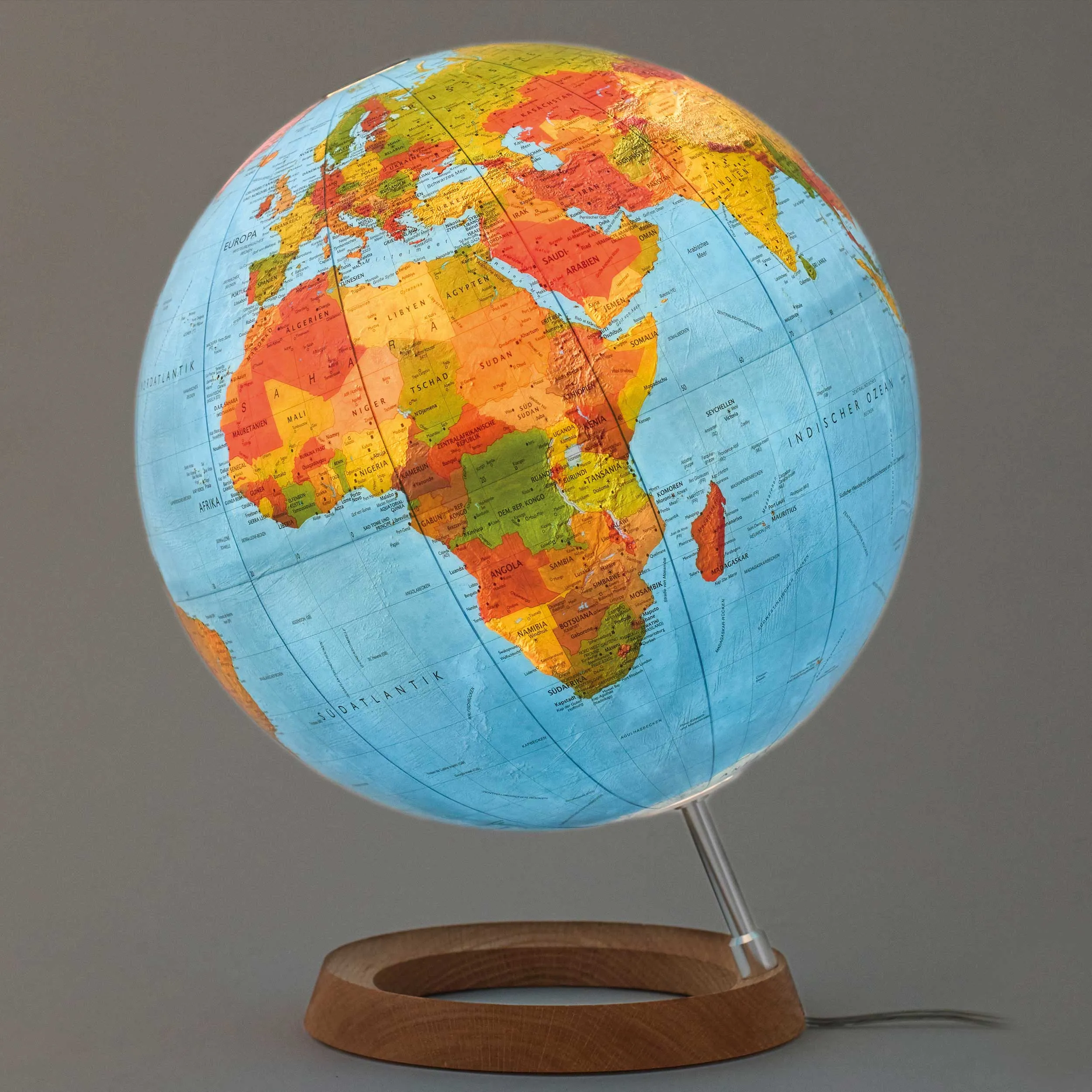 Illuminated hand-laminated table globe DFNI 3000 - Ø 30 cm